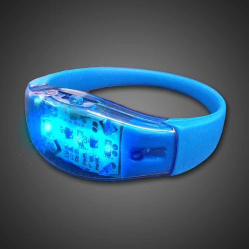 LED Light Up Sound Activated Silicone Bracelet (Blue Color) - Glow-Paradise