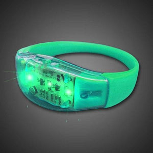 LED Light Up Sound Activated Silicone Bracelet (Green Color) - Glow-Paradise