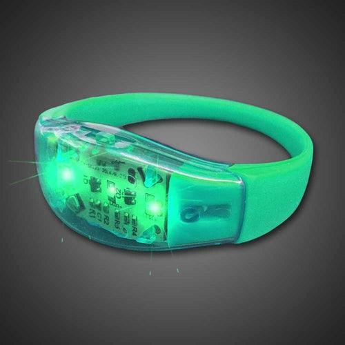 LED Light Up Sound Activated Silicone Bracelet (Green Color) - Glow-Paradise