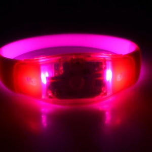 LED Light Up Sound Activated Silicone Bracelet (Pink Color) - Glow-Paradise