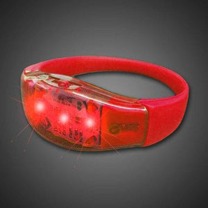 LED Light Up Sound Activated Silicone Bracelet (Red Color) - Glow-Paradise