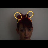 Glow Bunny Ears Headband (Orange Color, 33 Headbands Per Pack) - Glow-Paradise