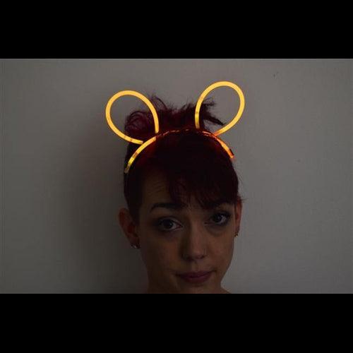 Glow Bunny Ears Headband (Orange Color, 33 Headbands Per Pack) - Glow-Paradise