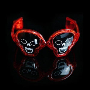 LED Light Up Skull Sunglasses (1 Eyeglasses Per Pack) - Glow-Paradise