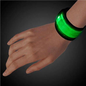 LED Light Up Slap Bracelet (Green Color, 1 Quantity Per Pack) - Glow-Paradise