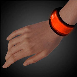 LED Light Up Slap Bracelet (Orange Color, 1 Quantity Per Pack) - Glow-Paradise