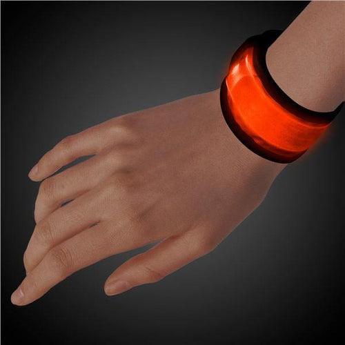 LED Light Up Slap Bracelet (Orange Color, 1 Quantity Per Pack) - Glow-Paradise