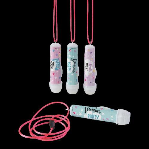 Slumber Party Flashlights Light Up on a Rope (12 Per Pack) - Glow-Paradise