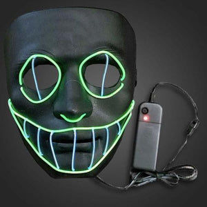 EL Wire Big Smile Mask (1 Mask Per Pack) - Glow-Paradise