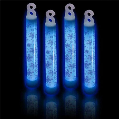 6 inch Blue Snowflake Glow Sticks (25 Count Per Pack) - Glow-Paradise