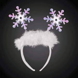 LED Flashing Snowflake Head Boppers Headband (1 Quantity Per Pack) - Glow-Paradise