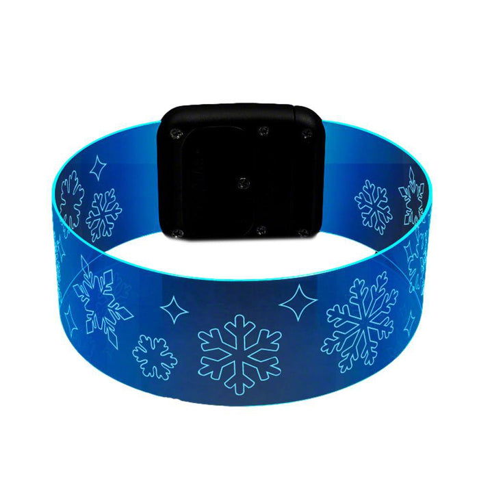 Snowflake Cosmic Blue LED Bracelets Magnetic Clasp (Blue Color, 1 Per Pack) - Glow-Paradise