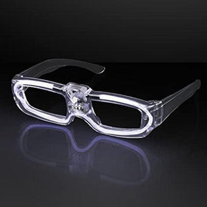 LED Light Up Sound Sensitive Party Sunglasses (White Color, 1 Per Pack) - Glow-Paradise