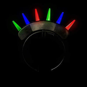 LED Light Up Spike Mohawk Headband - Multi Color (1 Quantity Per Pack) - Glow-Paradise