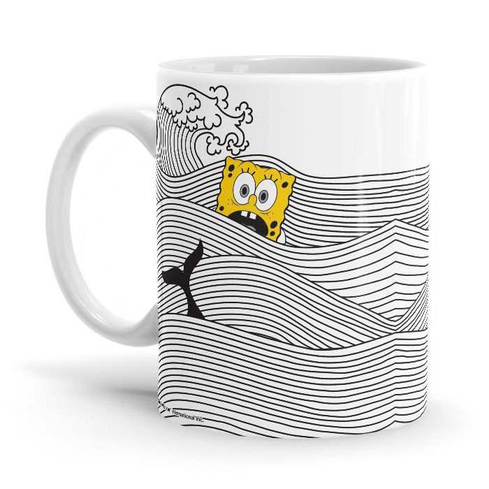 Waves - SpongeBob SquarePants Ceramic Home Kitchen Drinking Coffee Milk Mug (350 ml/11oz, Made in USA) - Glow-Paradise