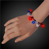LED Light Up Patriotic Star Bead Bracelet (1 Quantity Per Pack) - Glow-Paradise