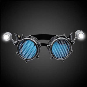 LED Steampunk Mesh Goggles (1 Quantity Per Pack) - Glow-Paradise