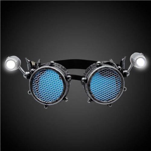 LED Steampunk Mesh Goggles (1 Quantity Per Pack) - Glow-Paradise