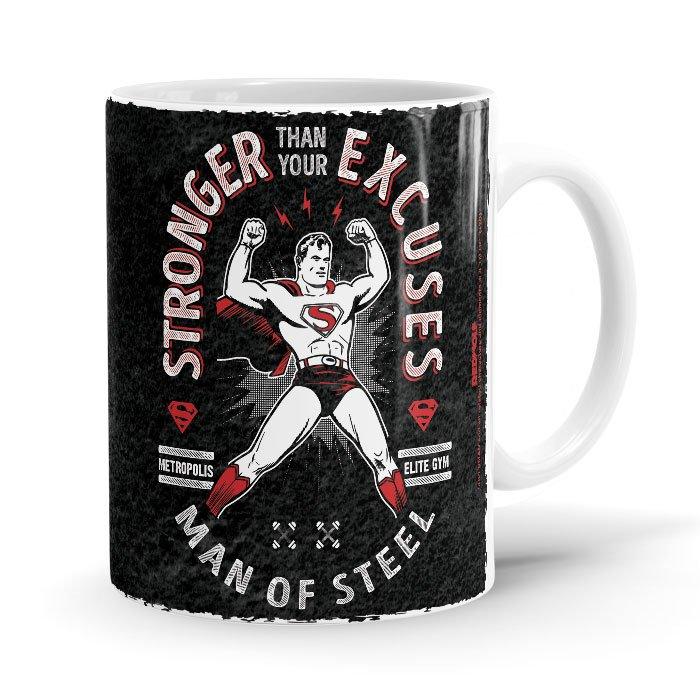 Stronger Than Your Excuses - Superman Ceramic Home Kitchen Drinking Coffee Milk Mug (350ml/11oz, Made in USA) - Glow-Paradise