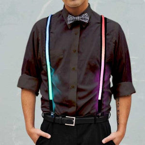 Multicolored Light Up Suspenders (Rainbow Color, 1 Per Pack) - Glow-Paradise
