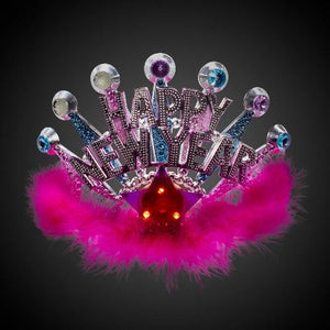LED Happy New Year Tiara (1 Quantity Per Pack) - Glow-Paradise