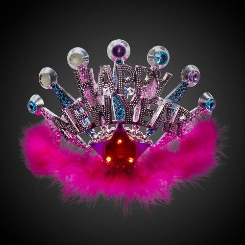 LED Happy New Year Tiara (1 Quantity Per Pack) - Glow-Paradise