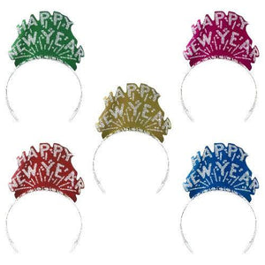 Happy New Year Tiara Assortment (12 Quantity Per Pack) - Glow-Paradise