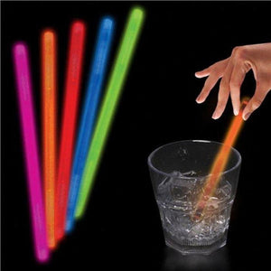 5 Inch Glow In the Dark Swizzle Sticks (Red Color, 25 Sticks Per Pack) - Glow-Paradise