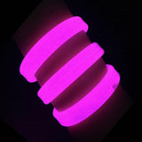 9 Inch Triple Wide Glow Bracelets/Wristbands (Pink Color, 25 Counts Per Pack) - Glow-Paradise