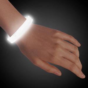 9 Inch Triple Wide Glow Bracelets/Wristbands (White Color, 25 Counts Per Pack) - Glow-Paradise