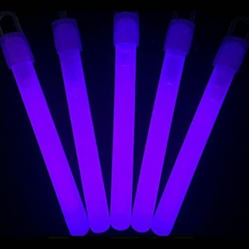 6 Inch Slim Glow Sticks With Lanyards (Purple Color, 12 Count Per Pack) - Glow-Paradise