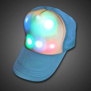 LED Light Up Cap Trucker Baseball Hat (Blue Color, 1 Quantity Per Pack) - Glow-Paradise
