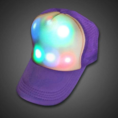 LED Light Up Cap Trucker Baseball Hat (Purple Color, 1 Quantity Per Pack) - Glow-Paradise