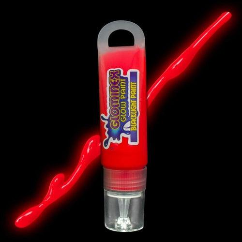 Glominex Blacklight UV Reactive Paint 1 oz Tube (Red Color, 1 Quantity Per Pack) - Glow-Paradise