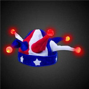 LED Light Up USA Jester Hat (1 Quantity Per Pack) - Glow-Paradise