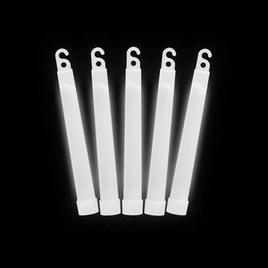 6 Inch Ultra-Bright Emergency 12 Hours Industrial Grade Glow Sticks (White Color, 12 Count Per Pack) - Glow-Paradise