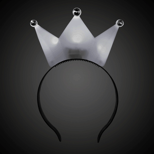 LED Light Up Crown Headband (White Color, 1 Quantity Per Pack) - Glow-Paradise