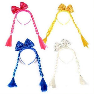 Wig Braid Headband - 4 designs (12 Quantity Per Pack) - Glow-Paradise