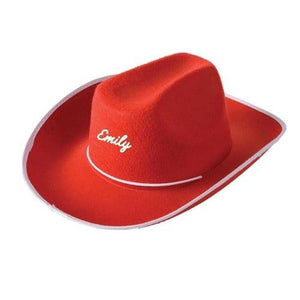 Non Light-up Cowboy Hats (Red Color, 1 Quantity Per Pack) - Glow-Paradise