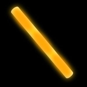 LED Light Up 16 Inch Multicolor Foam Stick Baton (Yellow Color, 6 Per Pack) - Glow-Paradise