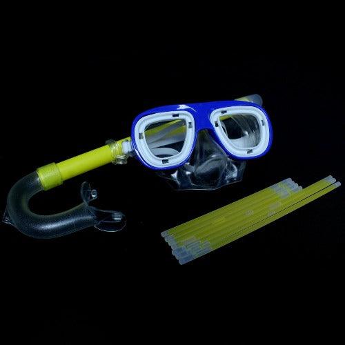 Yellow Glow Mask and Snorkel (Yellow Color, 1 Pair Per Pack) - Glow-Paradise