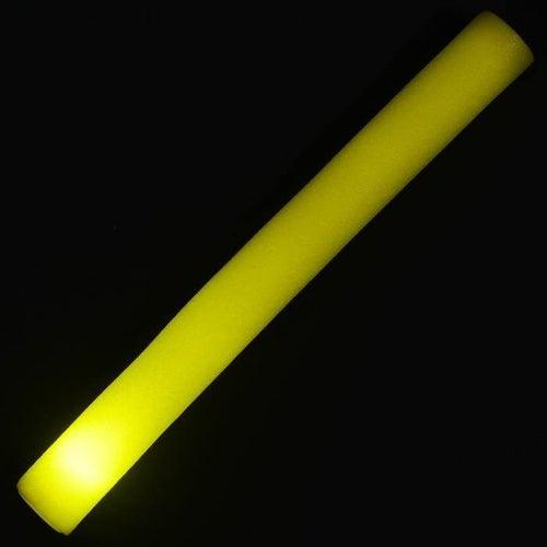 LED Light Up 18 Inch Multicolor Foam Stick Baton (Yellow Color, 3 Per Pack) - Glow-Paradise
