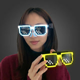 LED Light Up Pixel Meme Sunglasses (White Color, 1 Per Pack) - Glow-Paradise