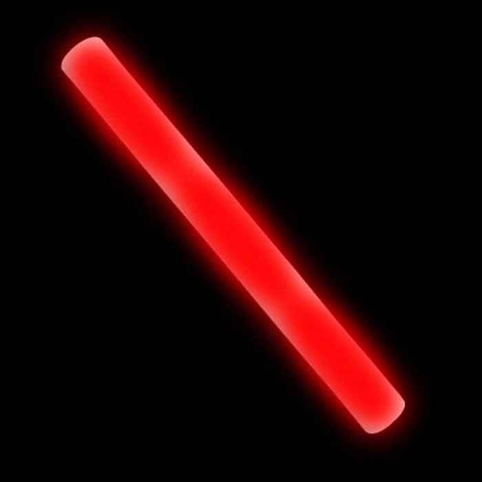 LED Light Up 18 Inch Multicolor Foam Stick Baton (Red Color, 3 Per Pack) - Glow-Paradise