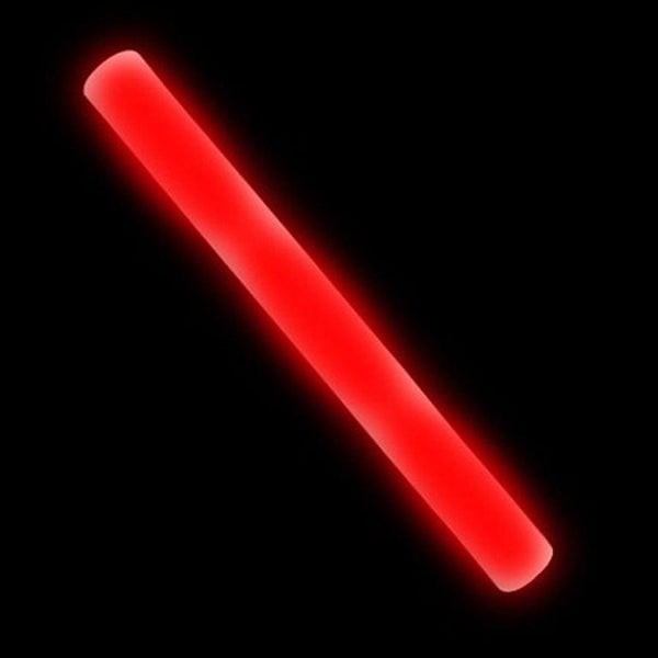 LED Light Up 18 Inch Multicolor Foam Stick Baton (Red Color, 6 Per Pack) - Glow-Paradise