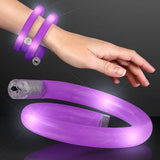 LED Light Up Purple Tube Bracelets (Purple Color, 1 Bracelet Per Pack) - Glow-Paradise